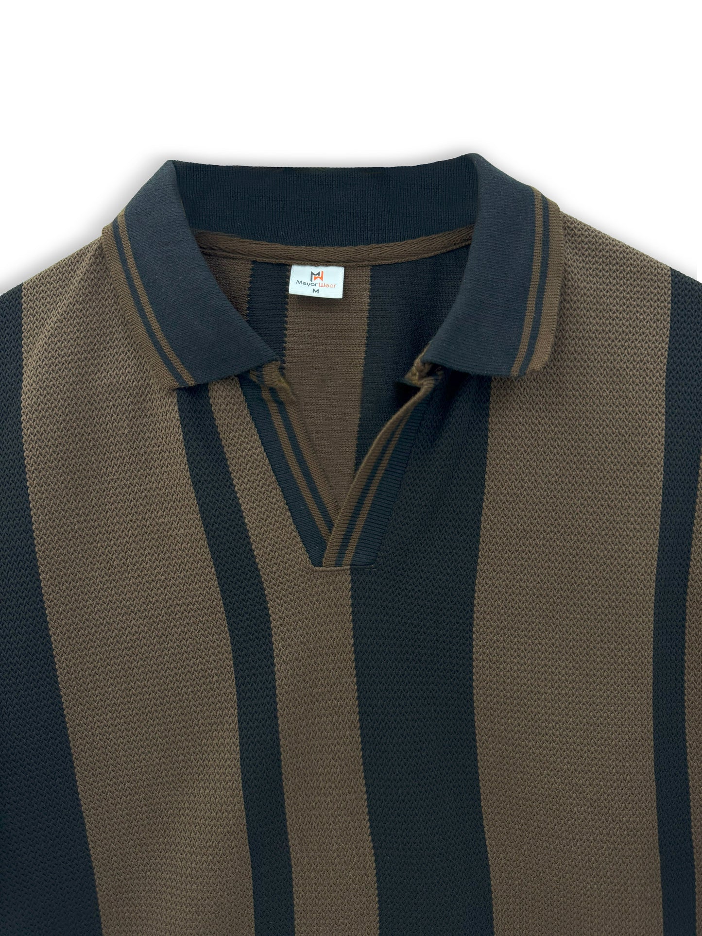 Men’s Long Sleeve Striped Polo Shirt
