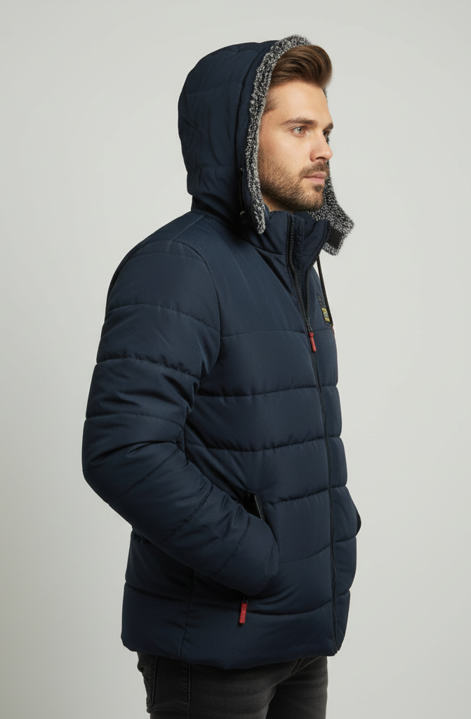 Men’s 3-in-1 Detachable Puffer Jacket with Removable Hood & Sleeves