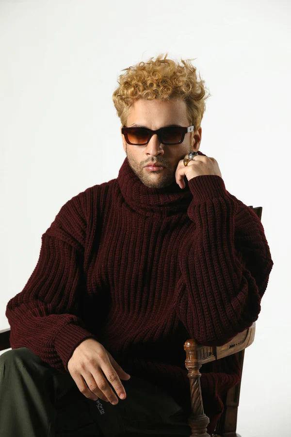 High Neck Knit Sweater