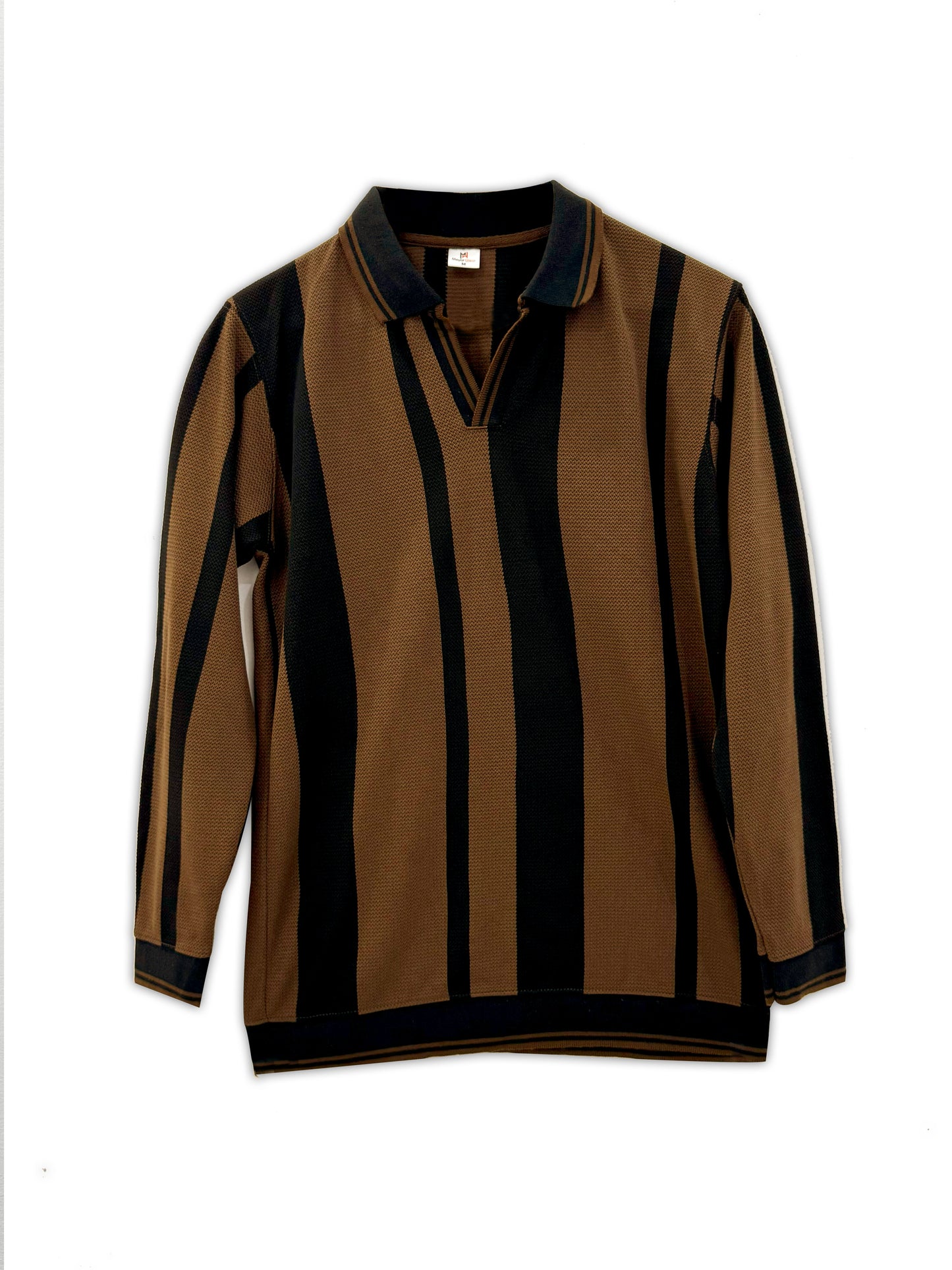 Men’s Long Sleeve Striped Polo Shirt
