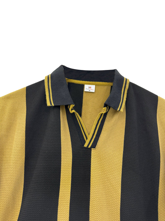 Meyar Wear Men's Striped Knitted Polo Shirt