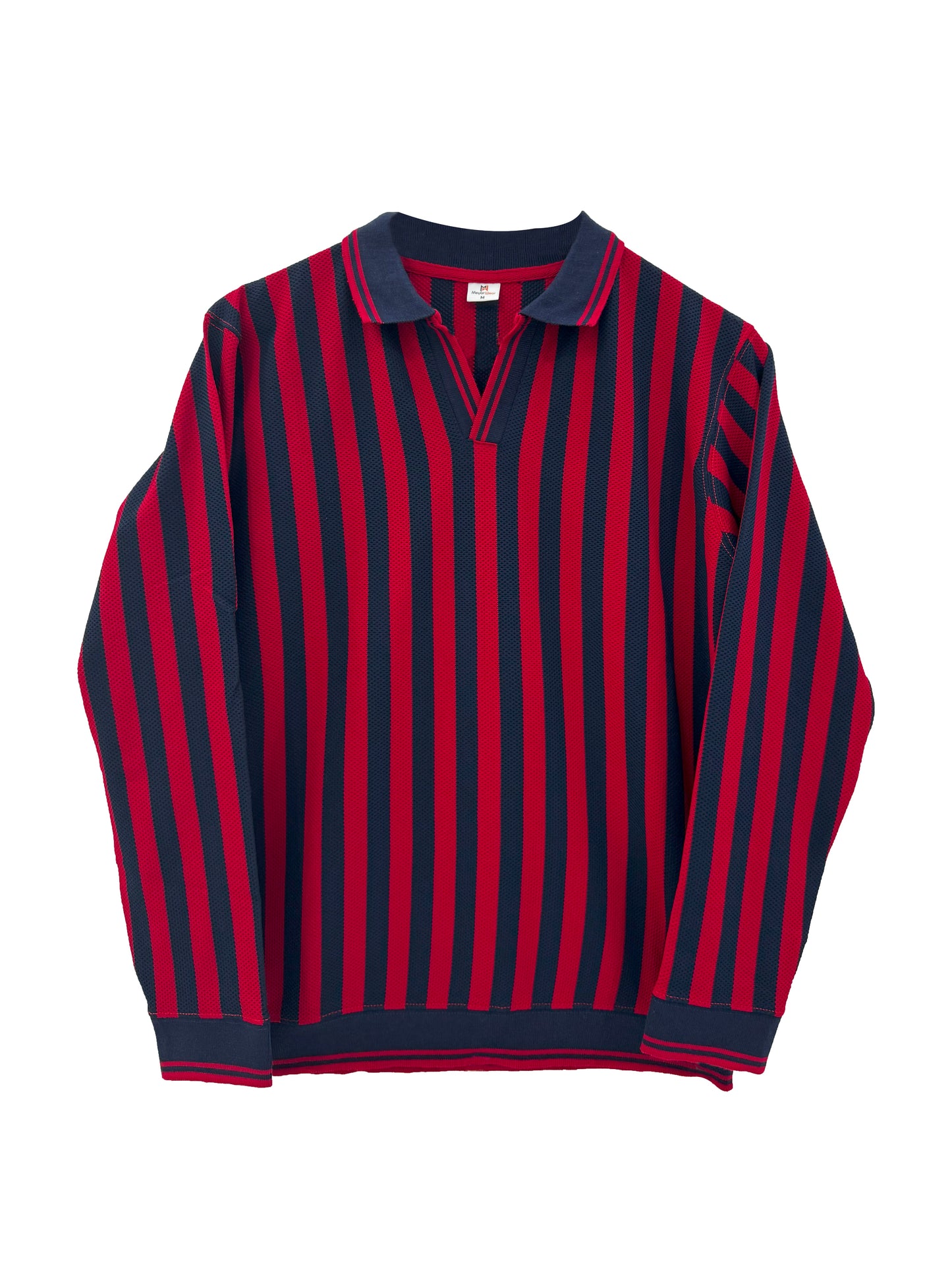 Men’s Long Sleeve Striped Polo Shirt