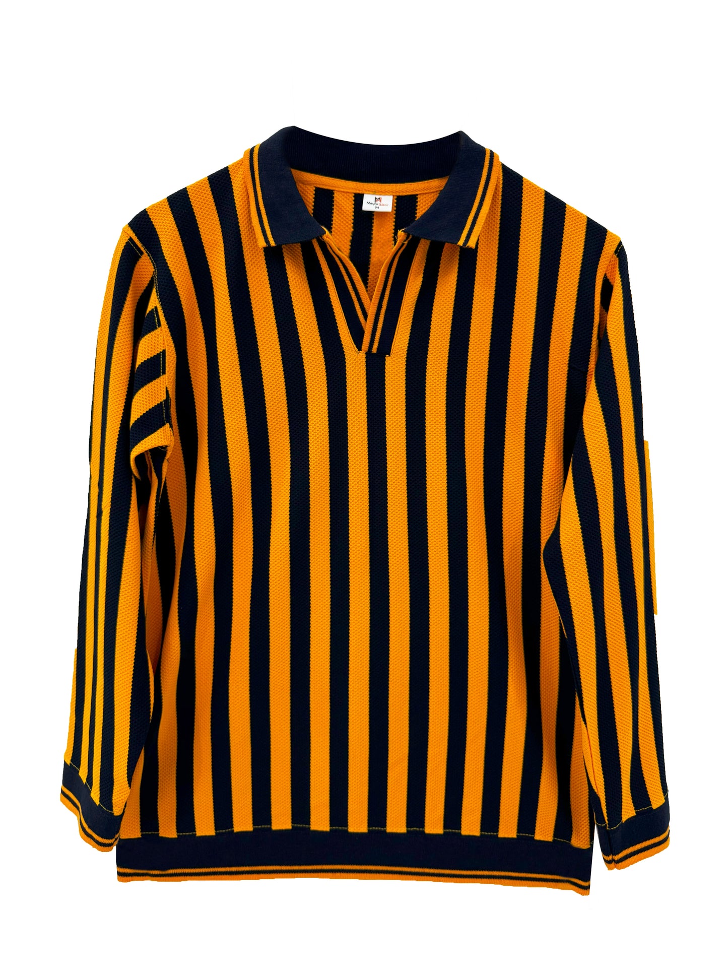 Men’s Long Sleeve Striped Polo Shirt