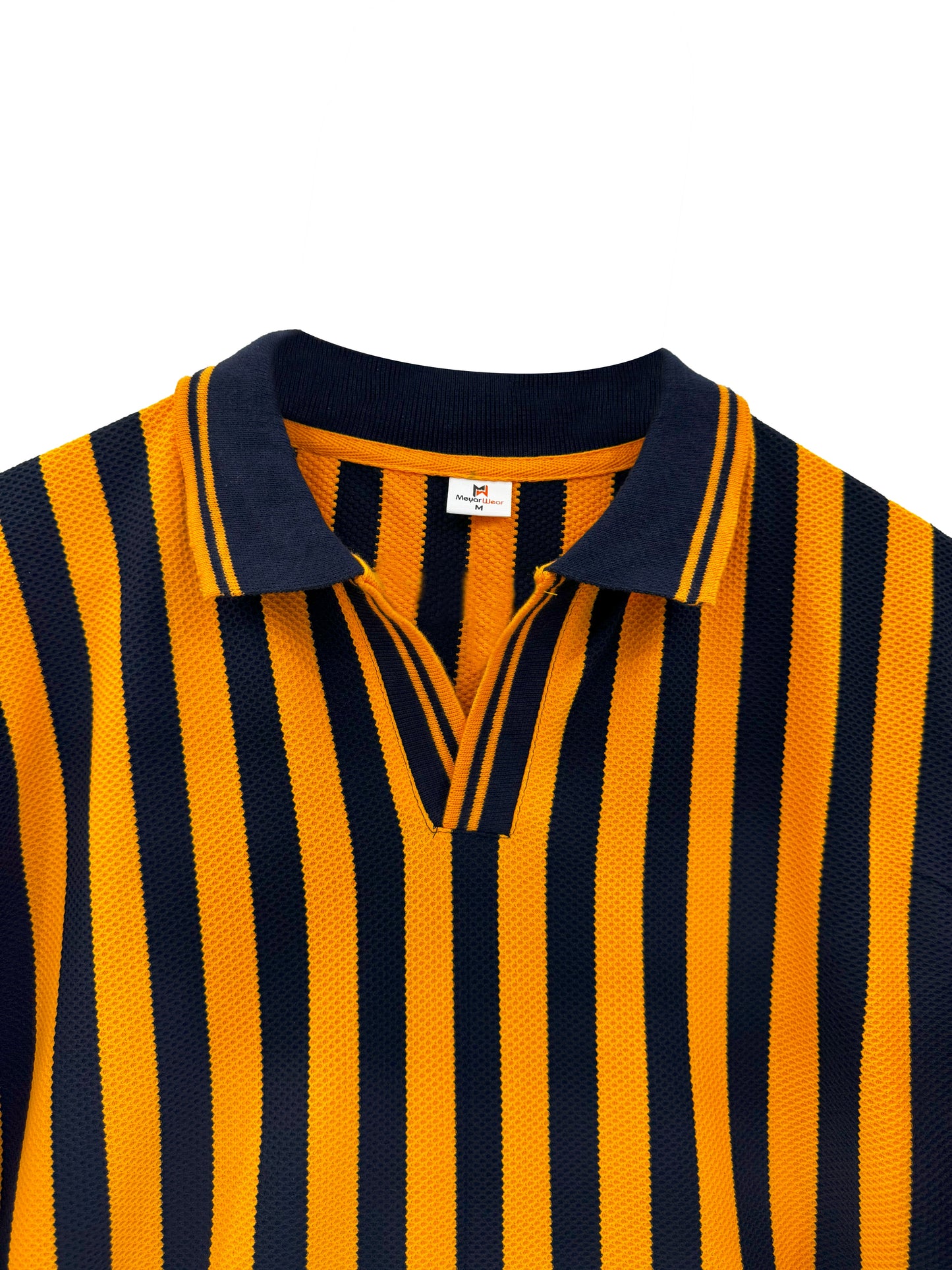 Men’s Long Sleeve Striped Polo Shirt
