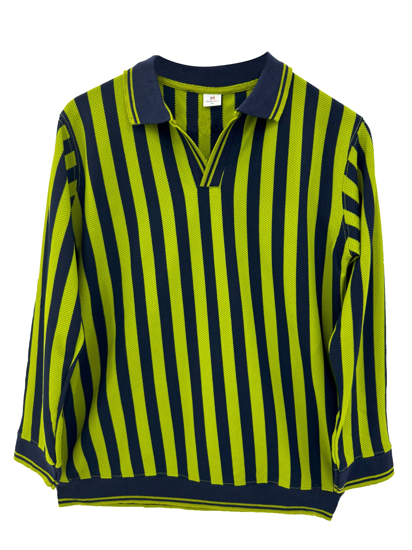 Men’s Long Sleeve Striped Polo Shirt