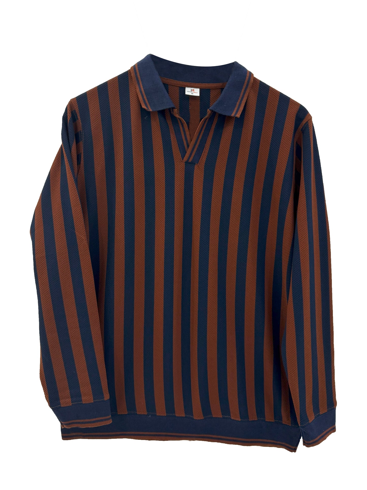 Men’s Long Sleeve Striped Polo Shirt