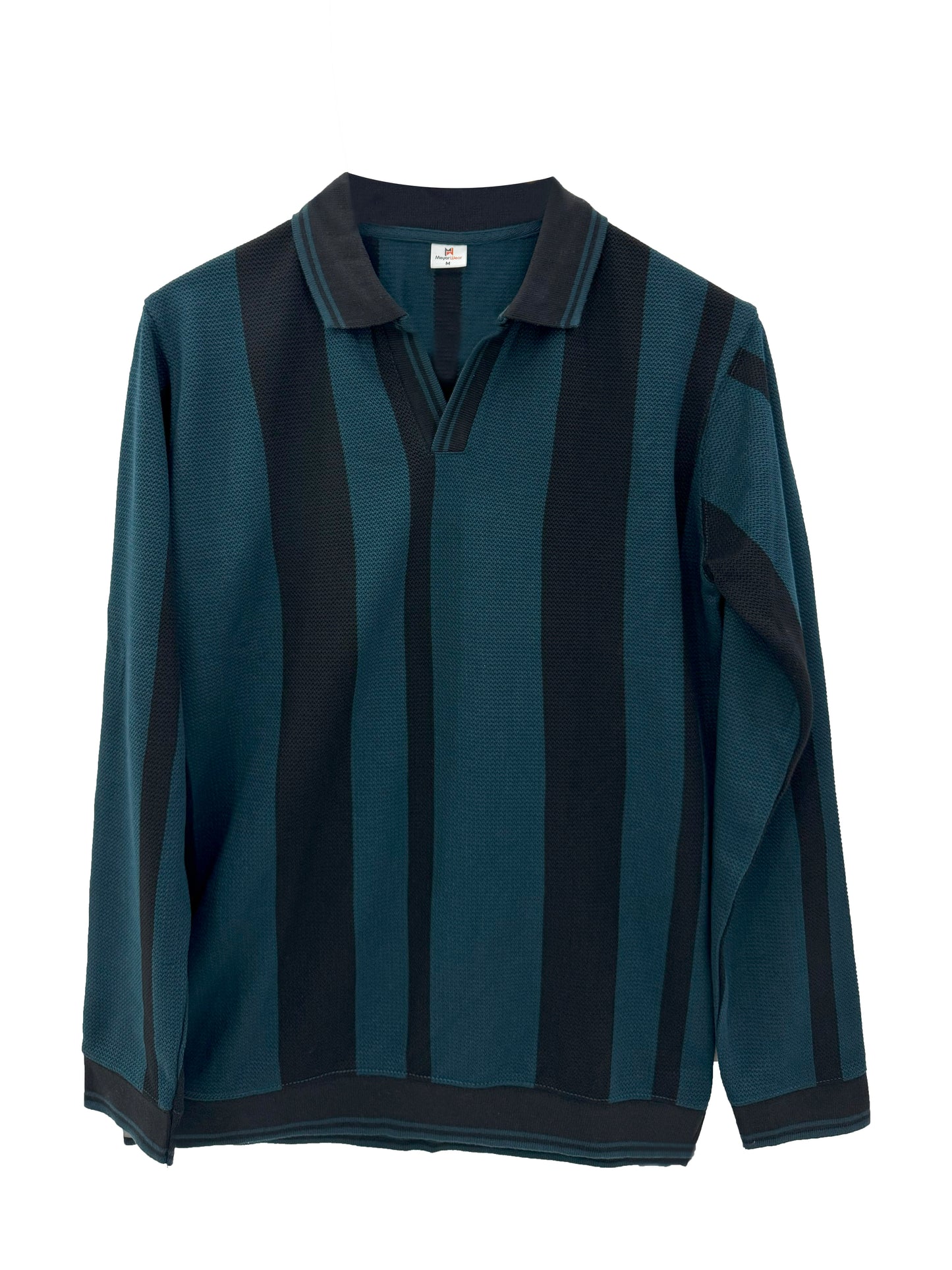 Men’s Long Sleeve Striped Polo Shirt