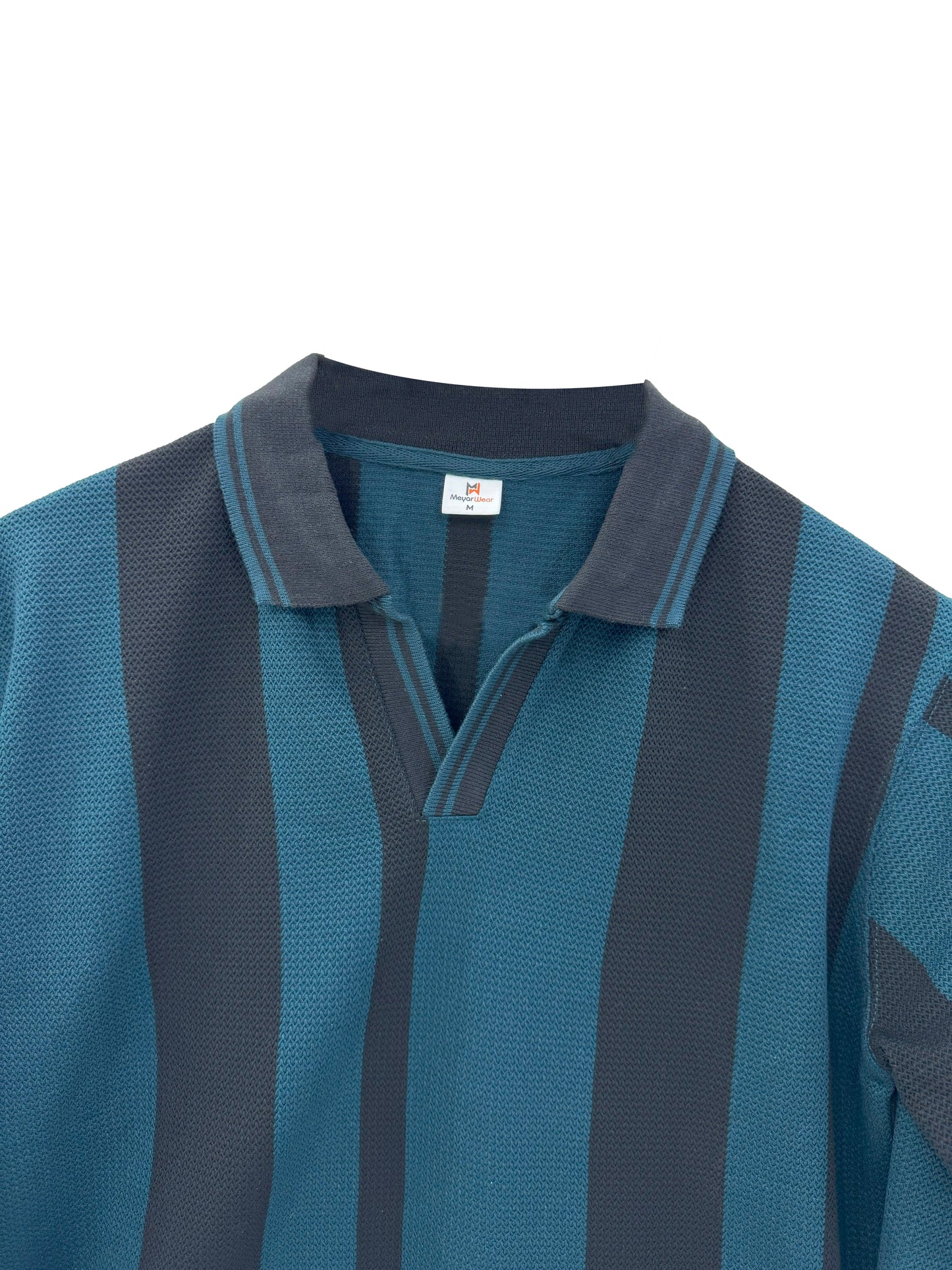 Men’s Long Sleeve Striped Polo Shirt