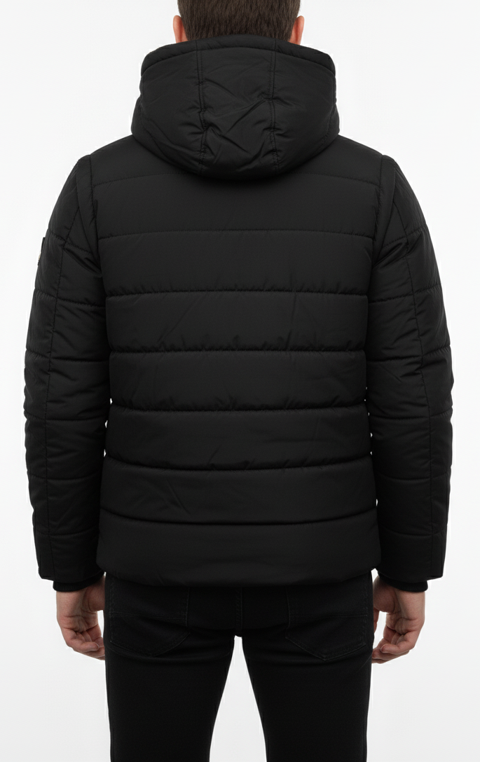 Men’s 3-in-1 Detachable Puffer Jacket with Removable Hood & Sleeves