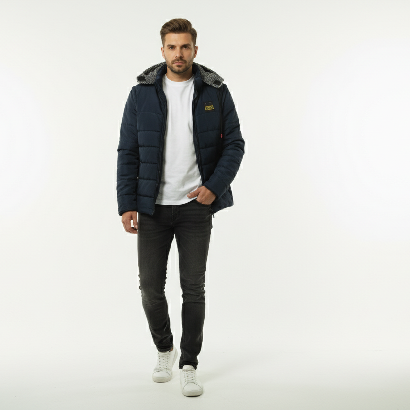 Men’s 3-in-1 Detachable Puffer Jacket with Removable Hood & Sleeves