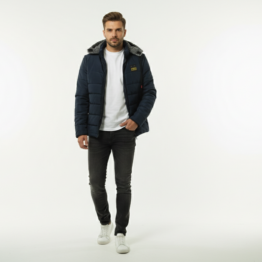 Men’s 3-in-1 Detachable Puffer Jacket with Removable Hood & Sleeves