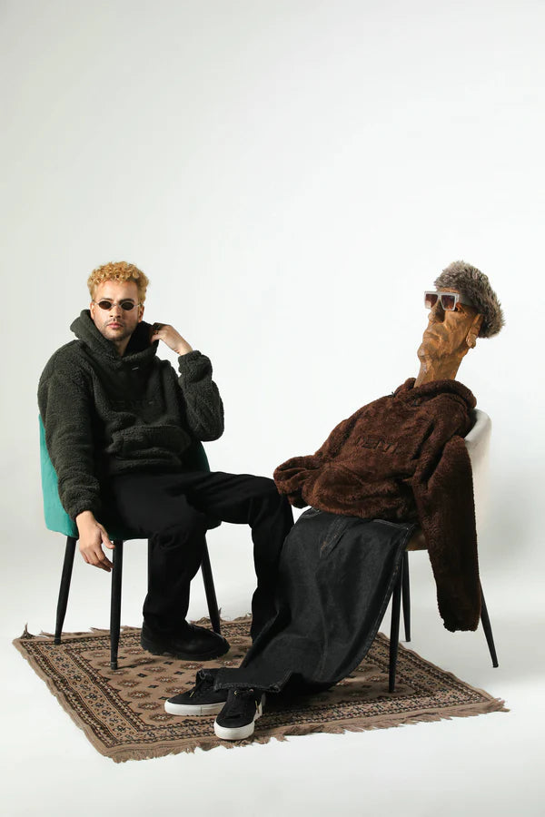 MEYAR SHERPA FUR HOODIE (OLIVE)