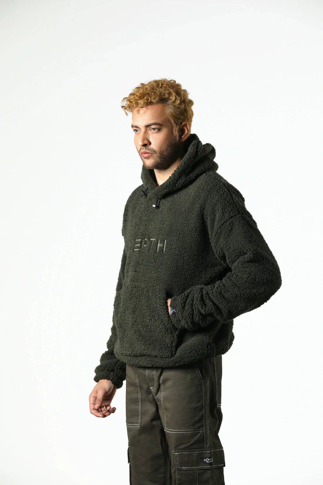 MEYAR SHERPA FUR HOODIE (OLIVE)