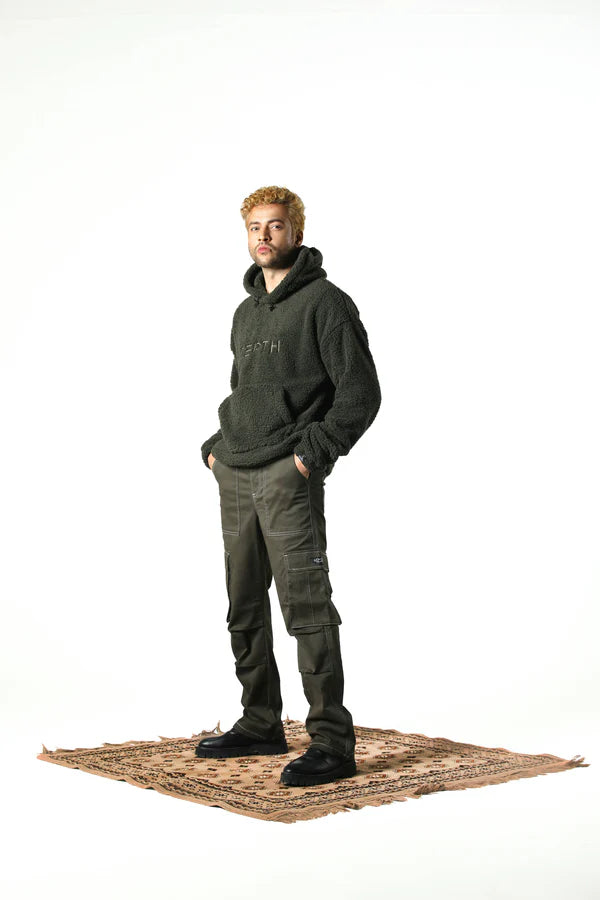 MEYAR SHERPA FUR HOODIE (OLIVE)