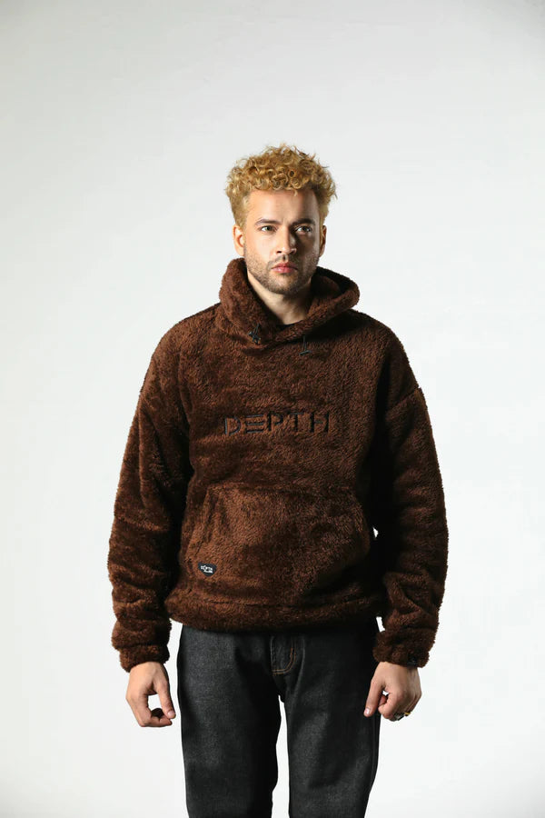 MEYAR SHERPA FUR HOODIE (RUST)