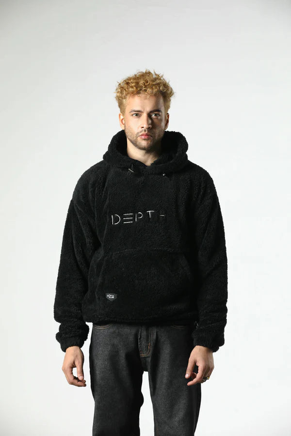 MEYAR SHERPA FUR HOODIE (BLACK)