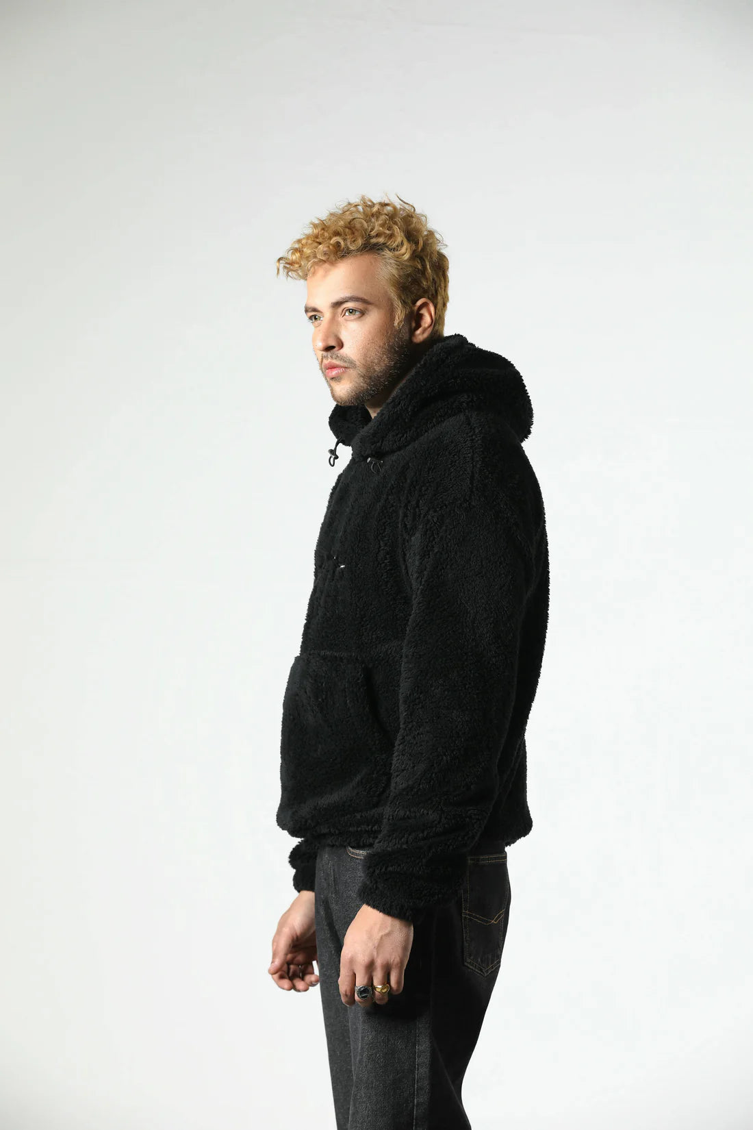 MEYAR SHERPA FUR HOODIE (BLACK)