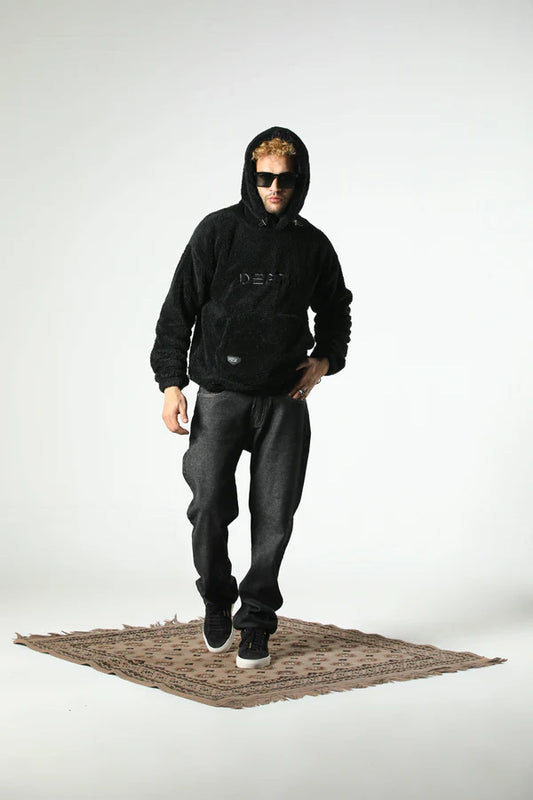 MEYAR SHERPA FUR HOODIE (BLACK)